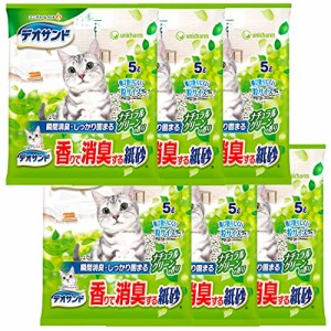 【まとめ買い】デオサンド 猫用 サンド 香りで消臭する 紙砂 ナチュラルグリーンの香り 30L(5L×6) おしっこ ペット用品 ユニチャーム