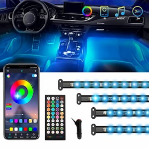 NOVSIGHT 車内 LEDテープライト 72LED 車イルミネーション 車内装飾用 防水 高輝度 RGB 8色切替 雰囲気ライト モードライト 星空 ランプ 