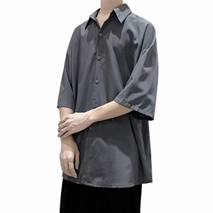ＶＩＣＡＬＬＥＤ ビカルドシャツ メンズ ゆる 半袖シャツ オーバーサイズシャツ ワイシャツ 韓国 涼しい ポロネック 大きいサイズ 