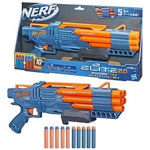 ハズブロ(HASBRO)ナーフ エリート2.0 レンジャー PD-5 手動ブラスター ダーツを5本装填できるバレルで発射、ナーフ公式エリートダーツ10