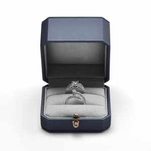 Oirlv 指輪ケース リングケース 2個用 持ち運び ミニ プロポーズ 記念日 結婚などに適当 ギフトケース H07602 (ネイビー)