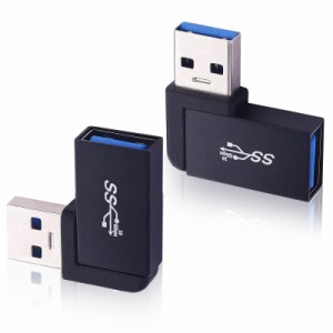 [送料無料]Leehitech USB L字アダプター USB3.0 Aオス から Aメス変換コネク