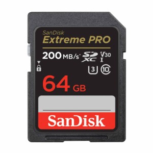 【 サンディスク 正規品 】 SanDisk SDカード 64GB SDXC Class10 UHS-I V30 読取最大200MB/s SanDisk Extreme PRO SDSDXXU-064G-GHJIN 新