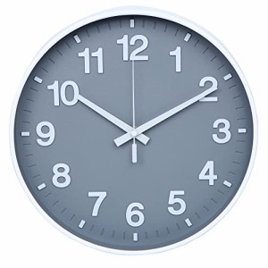 掛け時計 静音 北欧 おしゃれ 立体数字 直径30cm 連続秒針 クオーツ 壁掛け時計 灰色
