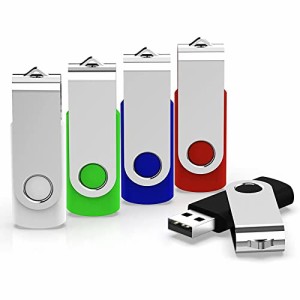 KEXIN USBメモリ 4GB 5個セットUSB 2.0 フラッシュドライブ 360回転式 データ