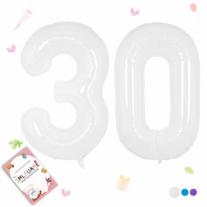 数字 バルーン 40インチ 大きい バースデーバルーン【数字30】約90cm ナンバーバルーン 誕生日 風船 バースデー 飾り アルミ風船 ビッグ 