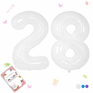 数字 バルーン 40インチ 大きい バースデーバルーン【数字28】約90cm ナンバーバルーン 誕生日 風船 バースデー 飾り アルミ風船 ビッグ 