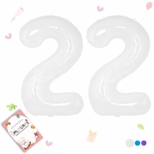 数字 バルーン 40インチ 大きい バースデーバルーン【数字22】約90cm ナンバーバルーン 誕生日 風船 バースデー 飾り アルミ風船 ビッグ 