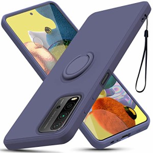 Xiaomi Redmi 9T 4G ケース リング付き 耐衝撃 TPU 車載対応ホルダー対応 スマホケース シリコン スタンド機能 360度回転 薄型 軽量 リド