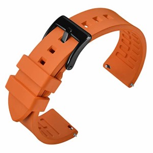 ANNEFIT フルオロラバー時計バンド 20mm フッ素ゴム腕時計ベルトQuick Release オレンジ