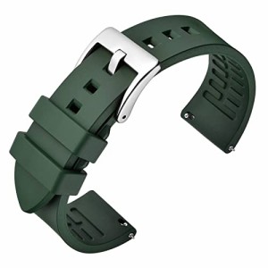 ANNEFIT フルオロラバー時計バンド 22mm フッ素ゴム腕時計ベルトQuick Release アーミーグリーン