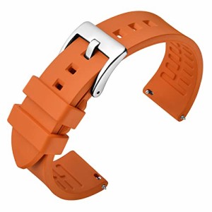 ANNEFIT フルオロラバー時計バンド 23mm フッ素ゴム腕時計ベルトQuick Release オレンジ