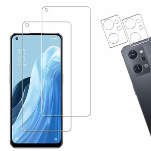 【2+2枚セット】KPNS 日本素材製 強化ガラス OPPO Reno9 A/OPPO Reno7 A OPG04 用 ガラスフィルム カメラフィルム カバー 保護フィルム