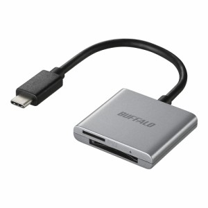 バッファロー USB3.2 Type-C 接続 カードリーダー 【 SDXC/SDHC/SD/MMC/RS-MMC/microSDXC/microSDHC/microSD/UHS-I 対応 】 i Phone 15 /