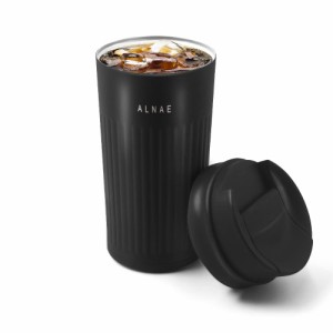 ALNAE タンブラー 蓋付き 保温保冷 ステンレス コーヒーマッグ タンブラー 真空断熱 漏れない 二重構造 450ml コップ 水筒 直飲み 保温マ