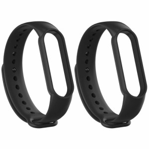 YFFSFDC Xiaomi Mi Band 5 6 交換バンド 黒 2個入り シャオミ 小米 5/6 ベルト バンド 予備 替え 換えバンド 交換用バンド ラバーベル