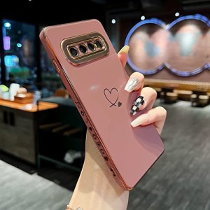 ZTOFERA Samsung Galaxy S10 用 ハートケース 柔軟な TPU シリコン メッキ加工 ソフト 軽量 耐衝撃 おしゃれ 韓国 可愛い Galaxy S10 ケ