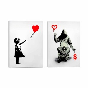 バンクシー 風船と少女 絵画 愛とお金 ポスター アートパネル インテリア Banksy 壁飾り 壁掛け インテリア バンクシー ポスター バンク