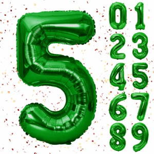 誕生日 バルーン5 緑 数字 ナンバーバルーン 大きい 記念日 お祝い ハッピーバースデー 風船 パ