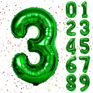 誕生日 バルーン3 緑 数字 ナンバーバルーン 大きい 記念日 お祝い ハッピーバースデー 風船 パ