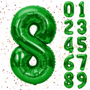 誕生日 バルーン8 緑 数字 ナンバーバルーン 大きい 記念日 お祝い ハッピーバースデー 風船 パーティー 飾り付け アルミ風船（みどり 8