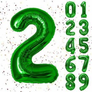 誕生日 バルーン2 緑 数字 ナンバーバルーン 大きい 記念日 お祝い ハッピーバースデー 風船 パ