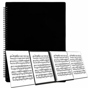 AUGSHYO 楽譜ファイル 書き込める 4面 2面 40枚収納可 楽譜入れファイル 楽譜ホルダー ピアノ 譜面ファイル 吹奏楽 バンドファイル 譜面 