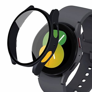 AiMaoo Samsung Galaxy Watch 5 40mm 対応 ケース 強化ガラスフィルム 保護 カバー 硬質ポリPC素材 一体化 耐衝撃 傷防止 変色防止 全面