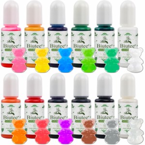 《送料無料》Biutee レジン用着色剤 10ml 12本入り 二液性レジン液 透明感 エポキシ樹脂