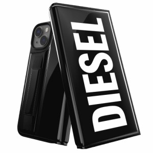 DIESEL i Phone13/14 ケース 手帳型 スマホケース カードケース 落下防止ベルト バンド付き FW22（ディーゼル ブランド ロゴ i Phone 13 