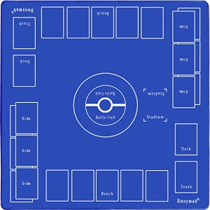 Dnoymab フルサイズ プレイマット に適用する ポケモンカード ゲーム, 厚さ3mm ラバー プレイマット に適用する ポケカ プレイ， 2人用 