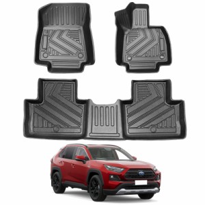 トヨタ RAV4 XA50型 3Dフロアマット TOYOTA RAV4 XA50型 立体フロアマット オートマ用 前席＆ 2列目 TPE素材 カスタムパーツ 防水 滑り防