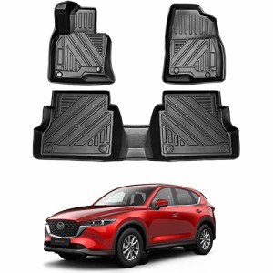 マツダ CX-5 KF系 3Dフロアマット MAZDA CX5 立体フロアマット オートマ用 前席＆ 2列目 TPE素材 カスタムパーツ 防水 滑り防止 耐汚れ 