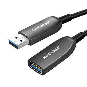 USB 延長ケーブル 15M, SOEYBAE USB 3.0 光ファイバー ケーブル 5Gbps高速データ転送 USB3.0 延長ケーブル aオス-aメス USBケーブル 延長
