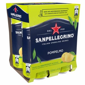 SANPELLEGRINO(サンペレグリノ) イタリアン スパークリングドリンク ポンペルモ (グレープフルーツ) 330ml ×4本 (果汁11% 微炭酸)