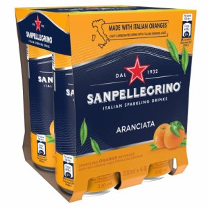 SANPELLEGRINO(サンペレグリノ) イタリアン スパークリングドリンク アランチャータ (オレンジ) 330ml ×4本 炭酸飲料 (果汁16% イタリア