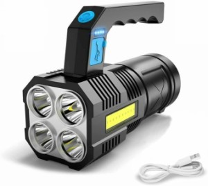 LED 懐中電灯 フラッシュライト ハンディライトUSB充電式 超高輝度100000ルーメン 軽量化 持ち運び便利 IP65防水 4種類点灯 USB 懐中電灯