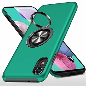 i Phone XR用 ケース リング付き PC TPU 耐衝撃 衝撃吸収 傷つけ防止カバー 全面保護 360度回転カバー アイフォン XR用 スマホケース 米