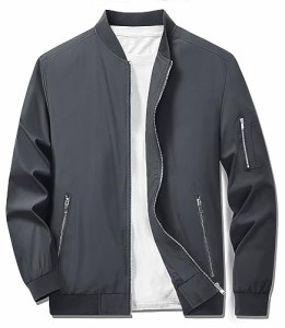 TACVASEN メンズ ジャケット ウインドブレーカー 薄い カジュアルブルゾン 快適 バイキングウエア ベースボールジャケット 秋用コート 