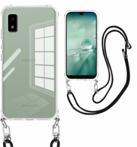 weiaoluo AQUOS wish2 ケース Wish ケース クリア ショルダー SHG06 SH-M20 スマホケース 耐衝撃A104SH 対応 カバー ショルダー透明 TPU 