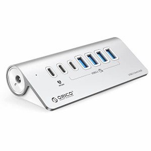 ORICO USB ハブ USB3.0 7ポート 60WPD充電 10Gbps高速転送 24V/3A ACアダプタ付き セルフパワー/バスパワー両対応 100cmケーブル USB-C/U