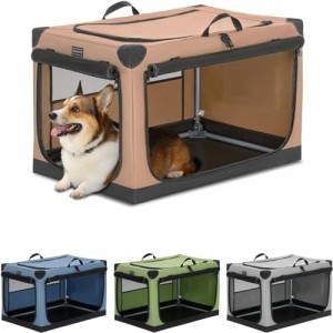 Petsfit 犬用ソフト 犬 クレート 中型犬 小型犬 猫 76Hx50Wx48.5H cm ペットハウス ペットケージ ペットキャリー 犬ケージ 折りたたみ式 