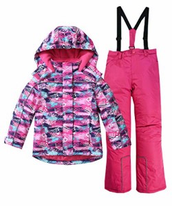 【Hiheart】スキーウェア キッズ スノーボードウェア スノーウェア 上下セット ダウンジャケット ジュニア 女の子 ガールズ 子供服 紫 15
