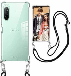 Xperia 10 II ケース クリア ショルダー SO-41A SOV43 耐衝撃 エクスペリア10 II スマホケース 透明 TPU Xperia 10ii 対応 カバー 斜めが