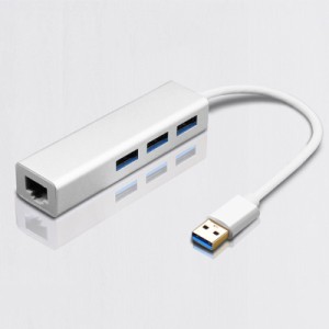 有線LANアダプター lanポート usb3.0 ハブ usb lan 変換 lanケーブル アダプター 10/100/1000Mbps超高速 4-in-1 LANケーブル USB3.0ポー