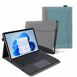 Surface Pro 9ケース 手帳型 ペンホルダー付き カード収納 【キーボード付も収納可能】横開き保護カバー サーフェスプロ9 カバー スタン