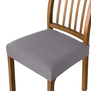 Subrtex 椅子カバー 座面のみ 伸縮素材 座面カバー 張り替え用 洗える 取り外し簡単（2枚セット、ライトグレー）