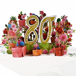 Magic Ants 80周年記念カード バースデーカード 結婚80周年記念カード 立体グリーティングカード 80歳バースデーカード お祝いカード バ