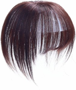 HIYE 前髪 人毛 部分ウィッグ ウイッグ ヘアーピース リアル人工肌 ピース 自然黒 ブラウン (栗色1)