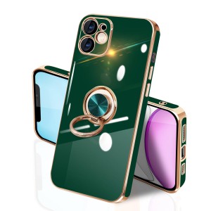 i Phone 11 ケース リング付き イフォン11 リング TPU カバー 全面保護 耐衝撃 スマホケース 360°回転 スタンド機能 携帯カバー 車載ホ